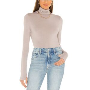 Enza Costa Long Sleeve Turtleneck Tee Women’s Size Small Gray Soft Stretch